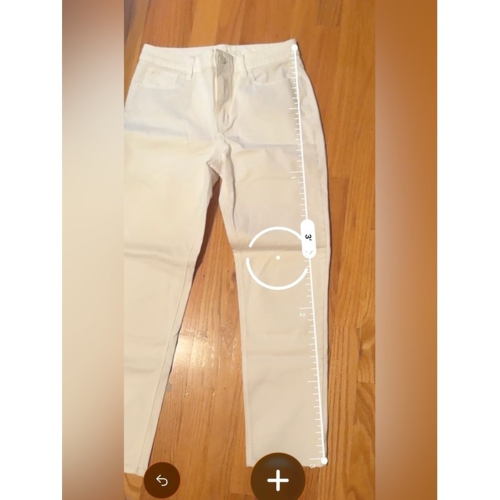 White House Black Market Women's White Straight Denim Jeans 5-Pocket Button 4 - Picture 5 of 5